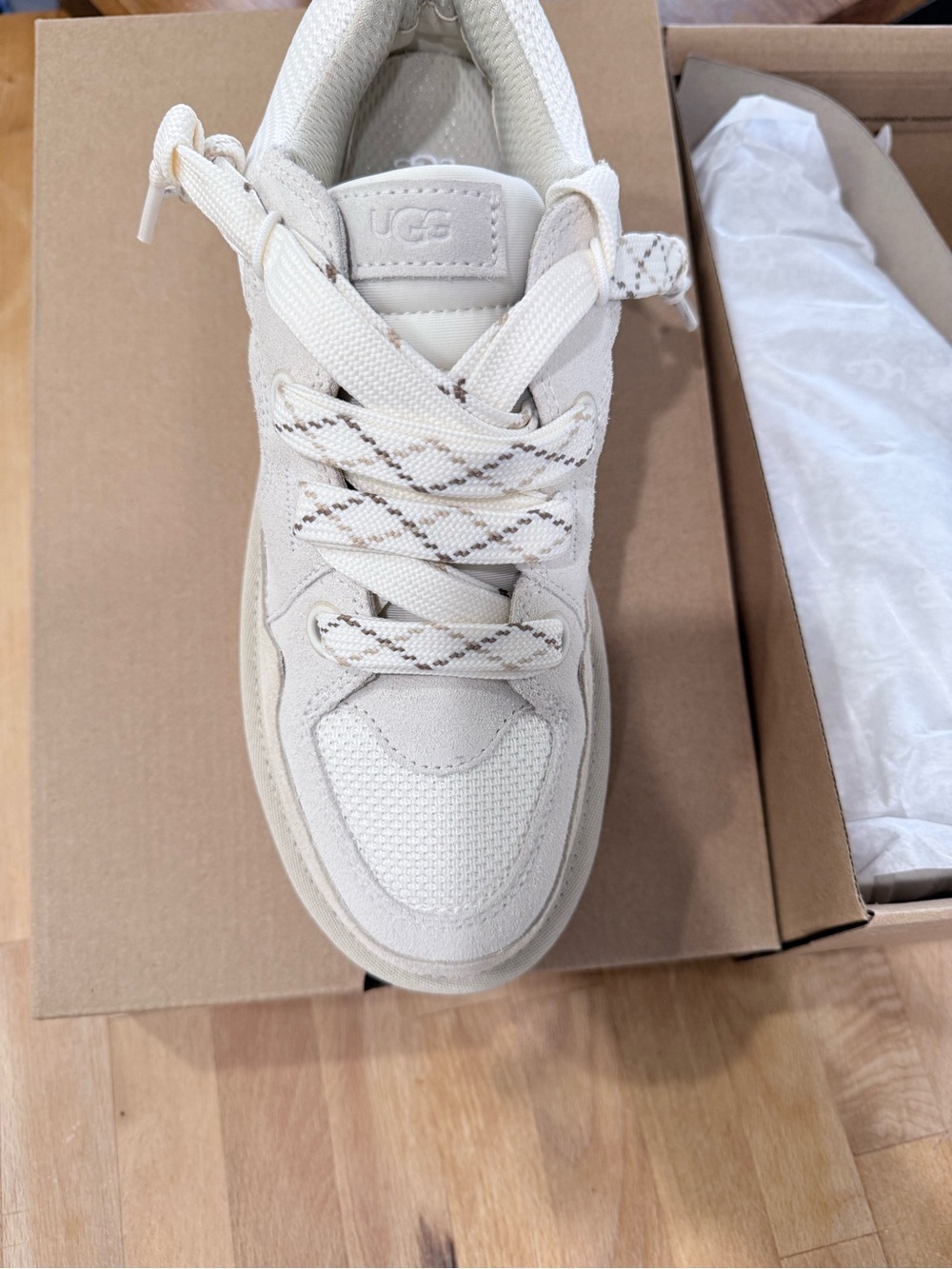 UGG Cream Lace-Up Chunky Trainer